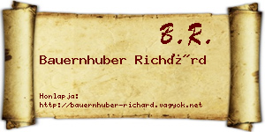 Bauernhuber Richárd névjegykártya