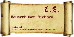 Bauernhuber Richárd névjegykártya